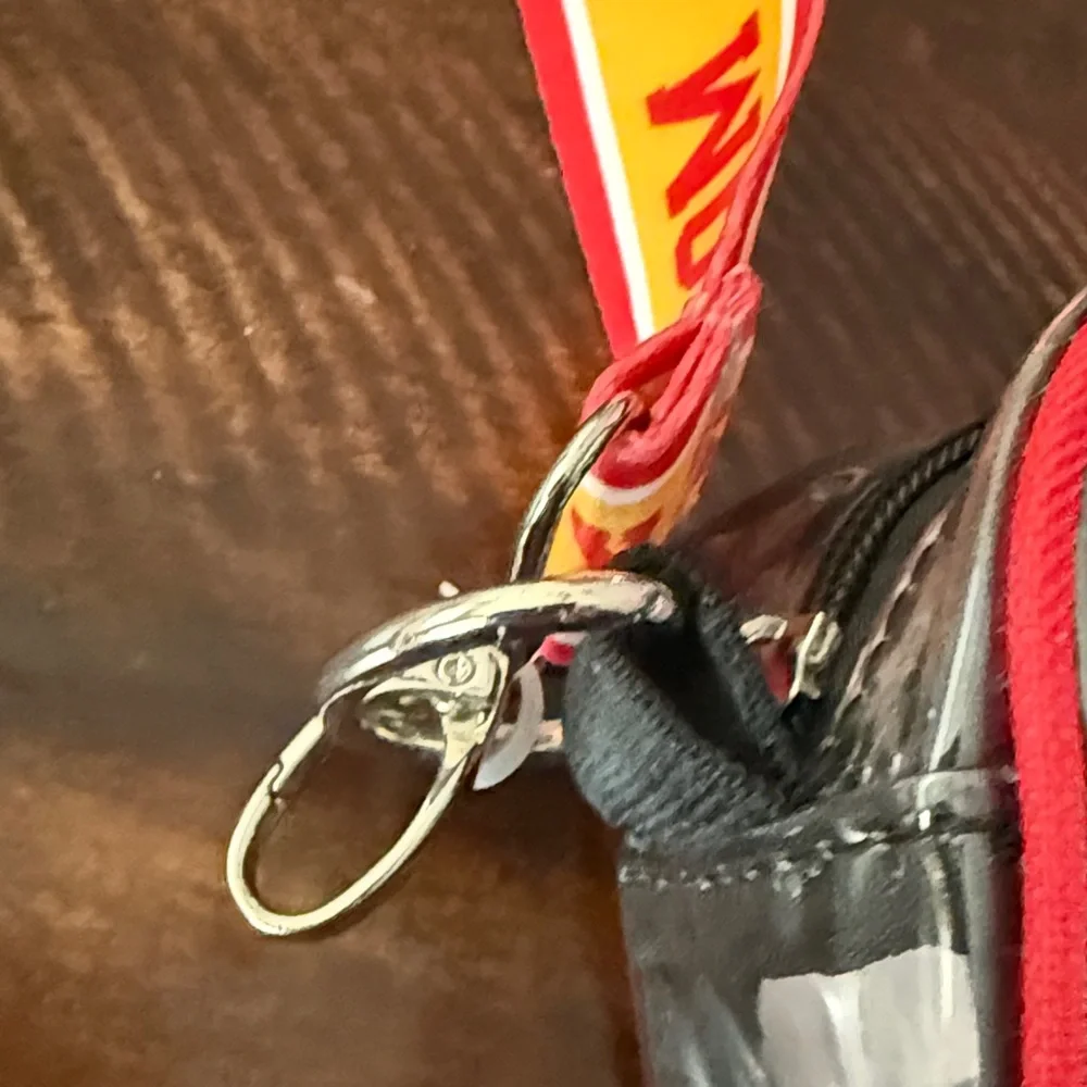 KC Chiefs Clear Crossbody Bag Red and Yellow Strap NWT NFL - Picture 4 of 6